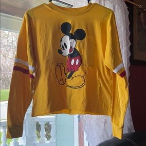 yellow mini mouse jersey crop top